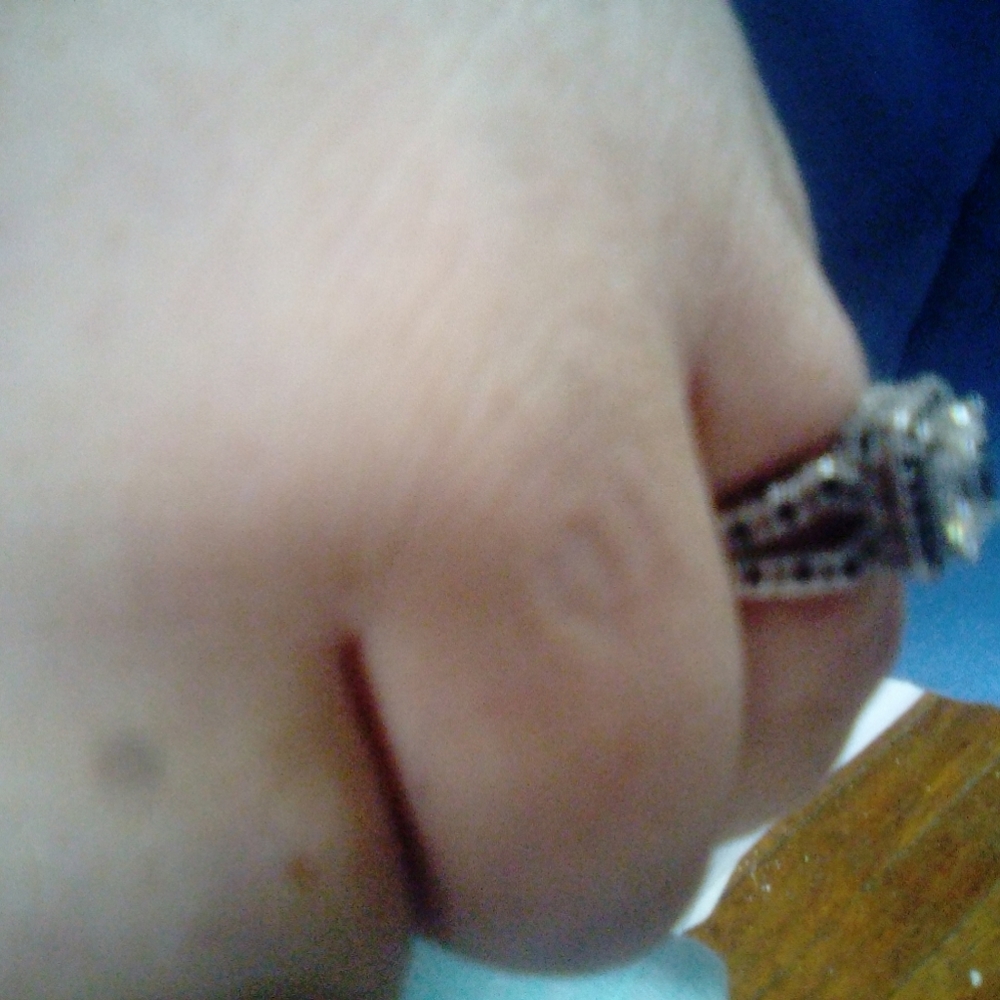 Blue sapphire ring sterling silver 925 sz 8.5 to 9